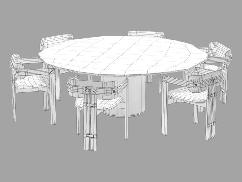 Gallotti and radice re-verre dining set 1 d200 Modèle 3D