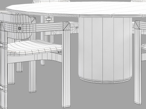 Gallotti and radice re-verre dining set 1 d200 Modèle 3D