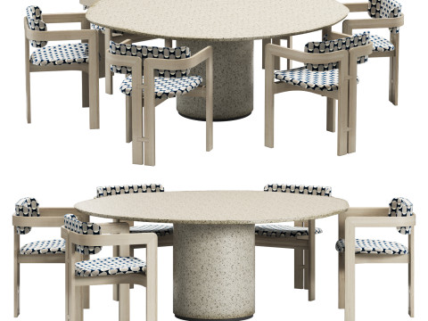 Gallotti and radice re-verre dining set 2 d180 3D Model