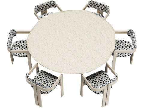 Gallotti and radice re-verre dining set 2 d180 3D 模型