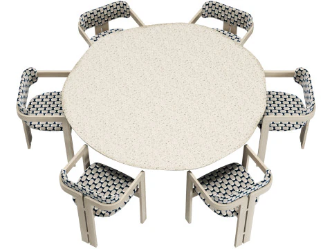 Gallotti and radice re-verre dining set 2 d180 3D Model