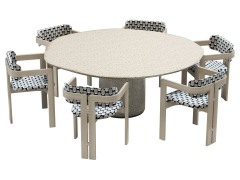 Gallotti and radice re-verre dining set 2 d180 3D 模型