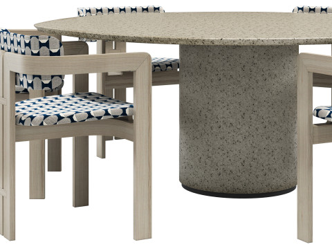 Gallotti and radice re-verre dining set 2 d180 3D 模型
