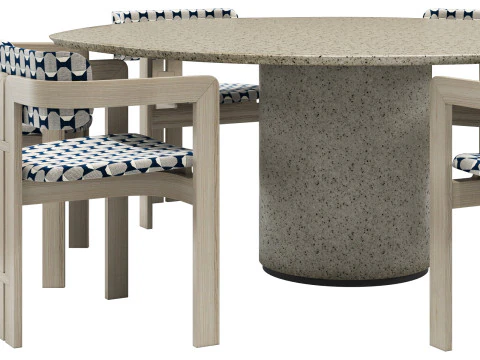 Gallotti and radice re-verre dining set 2 d180 3D Model