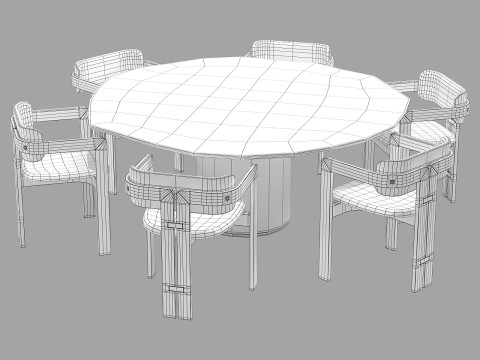 Gallotti and radice re-verre dining set 2 d180 3D 模型