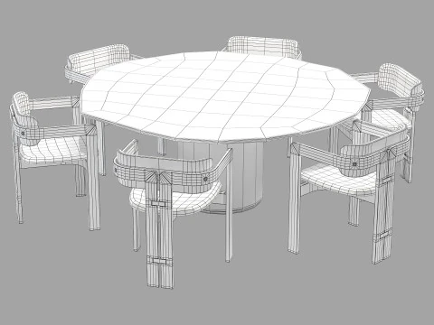Gallotti and radice re-verre dining set 2 d180 3D Model