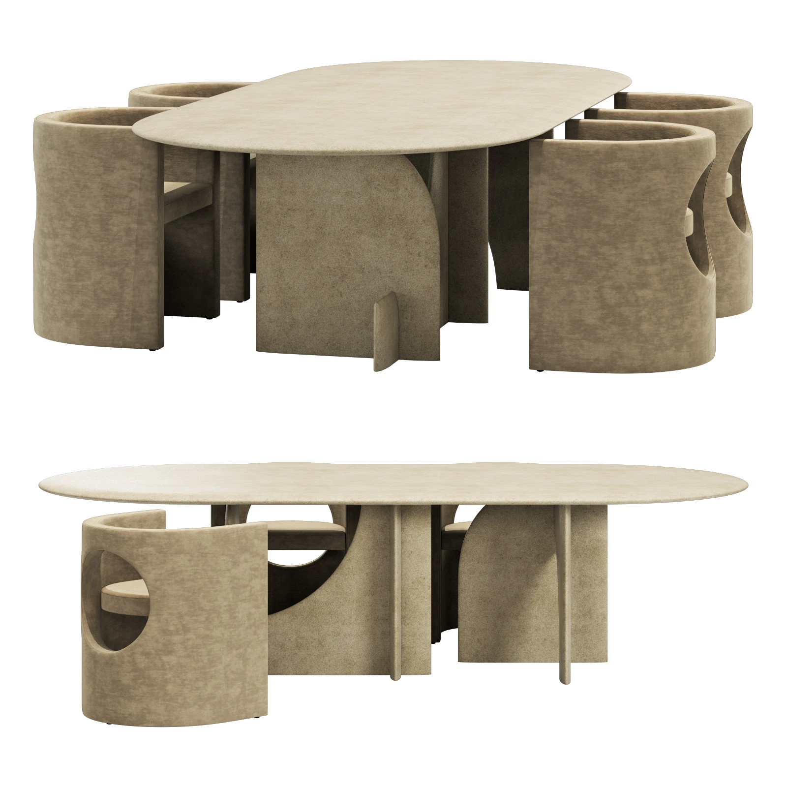 Gallotti and radice selece-t dining set 1 280x130 3D Model .c4d .max .obj .3ds .fbx .stl .blend 