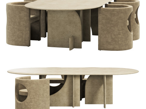 Gallotti and radice selece-t dining set 1 280x130 3D Model