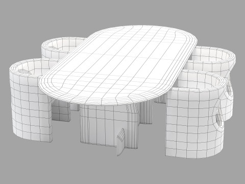 Gallotti and radice selece-t dining set 1 280x130 3D Модель