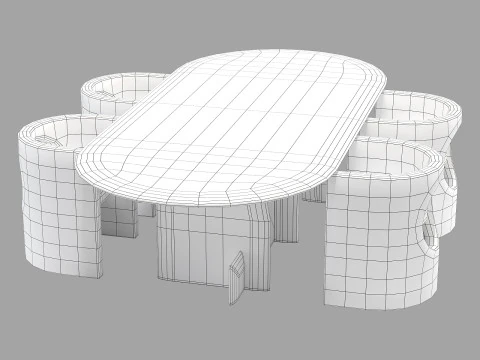 Gallotti and radice selece-t dining set 1 280x130 3D Model