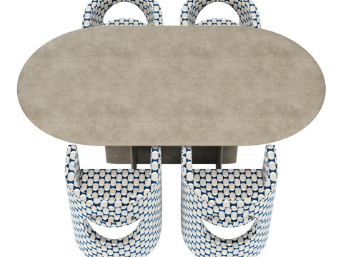 Gallotti and radice selece-t dining set 2 220x120 Modelo 3D