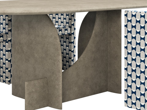 Gallotti and radice selece-t dining set 2 220x120 Modelo 3D