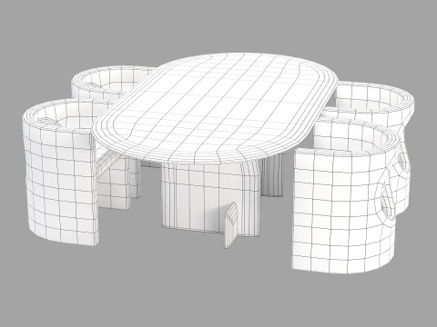 Gallotti and radice selece-t dining set 2 220x120 Modelo 3D