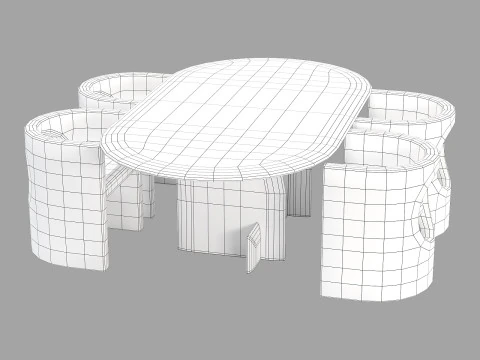 Gallotti and radice selece-t dining set 2 220x120 3D Model