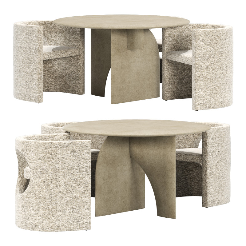 Gallotti and radice selece-t dining set 3 d130 3D Model .c4d .max .obj .3ds .fbx .stl .blend 