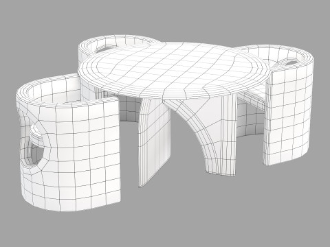 Gallotti and radice selece-t dining set 3 d130 3D Model