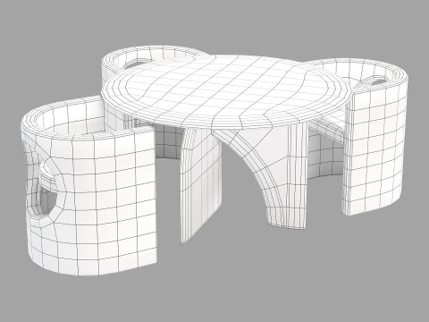 Zestaw do jadalni Gallotti i radice selece-t 3 d130 Model 3D