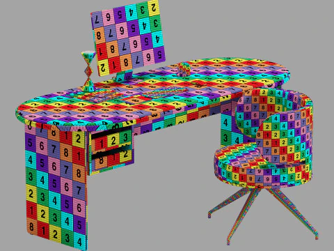 Conjunto de mesa Gallotti e radice sensei 3 200 Modelo 3D