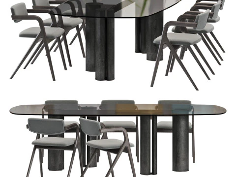 Gallotti and radice simpodio dining set 1 260x120 3D Model