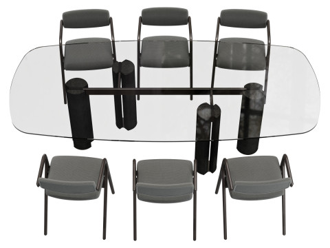 Gallotti and radice simpodio dining set 1 260x120 3D 模型