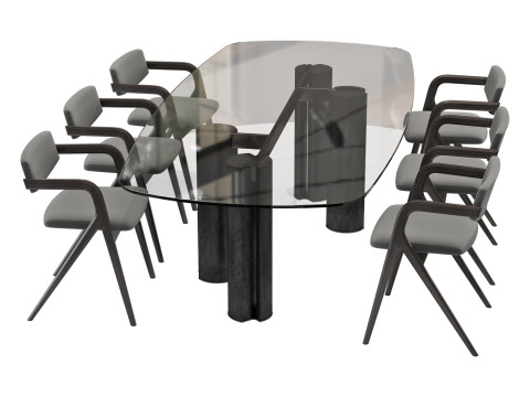 Gallotti and radice simpodio dining set 1 260x120 3D 模型