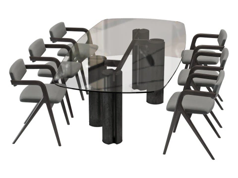 Gallotti and radice simpodio dining set 1 260x120 3D Model