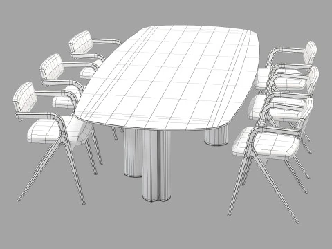 Gallotti and radice simpodio dining set 1 260x120 3D Model