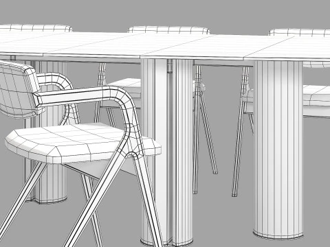 Gallotti and radice simpodio dining set 1 260x120 3D Model