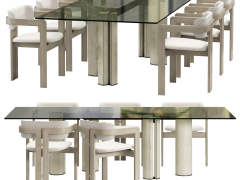 Gallotti and radice simpodio dining set 2 260x120 3D Model
