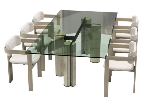 Gallotti and radice simpodio dining set 2 260x120 3D Model