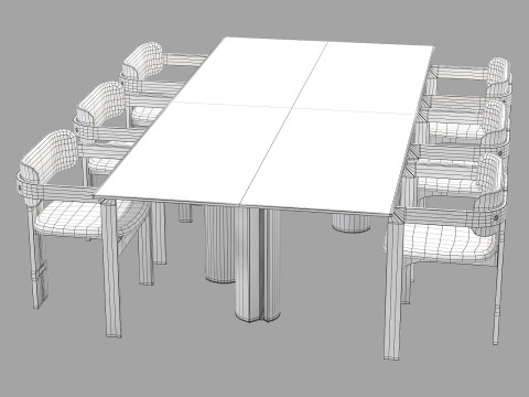 Gallotti and radice simpodio dining set 2 260x120 3D Model