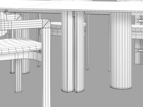 Gallotti and radice simpodio dining set 2 260x120 3D Model