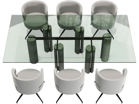 Gallotti and radice simpodio dining set 3 260x140 3D Model