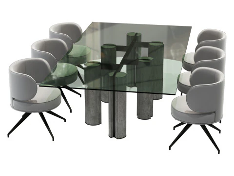 Gallotti and radice simpodio dining set 3 260x140 3D Model