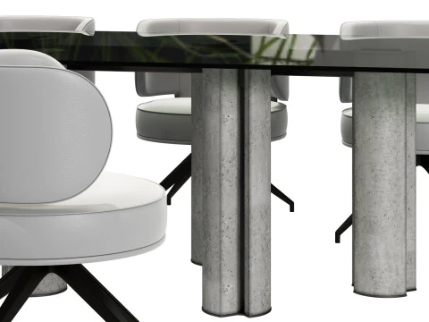 Gallotti and radice simpodio dining set 3 260x140 3D Model