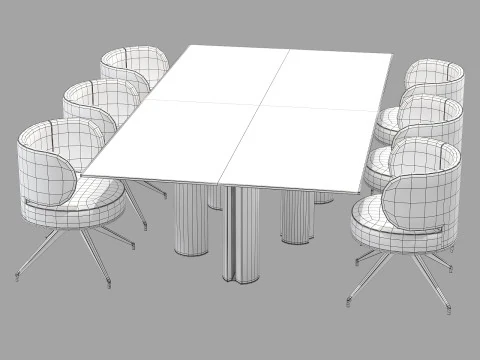 Gallotti and radice simpodio dining set 3 260x140 3D Model