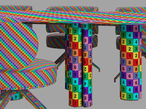 Gallotti and radice simpodio dining set 3 260x140 3D Model
