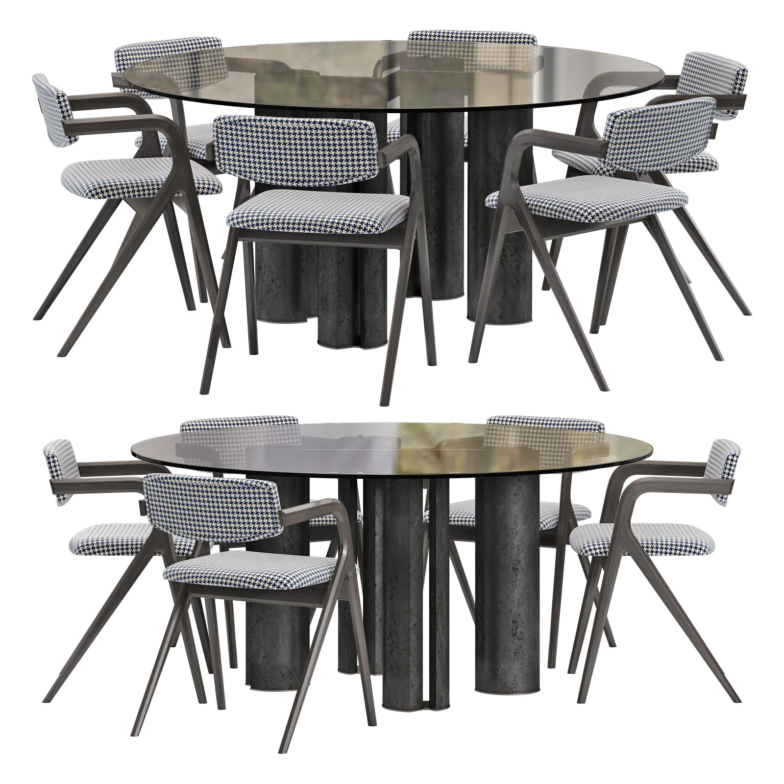 Gallotti and radice simpodio dining set 4 d160 3D Model .c4d .max .obj .3ds .fbx .stl .blend 