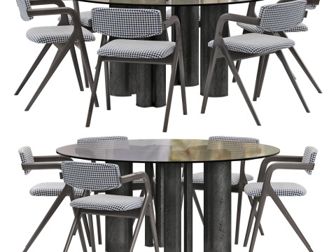 Gallotti and radice simpodio dining set 4 d160 3D Model