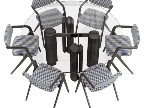 Gallotti and radice simpodio dining set 4 d160 Modelo 3D