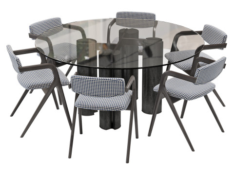 Gallotti and radice simpodio dining set 4 d160 Modelo 3D