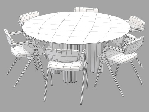 Gallotti and radice simpodio dining set 4 d160 Modelo 3D