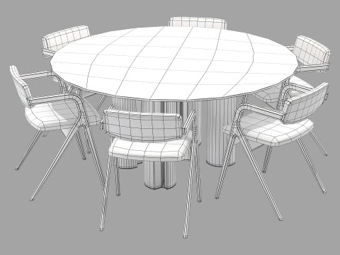 Gallotti and radice simpodio dining set 4 d160 3D Model