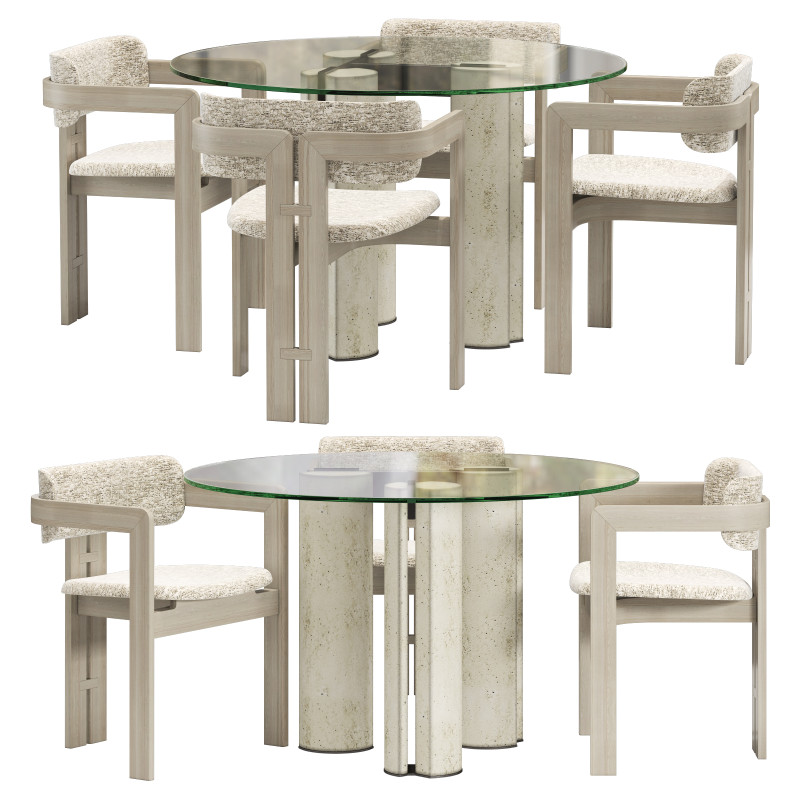 Gallotti and radice simpodio dining set 5 d120 3D मॉडल .c4d .max .obj .3ds .fbx .stl .blend 