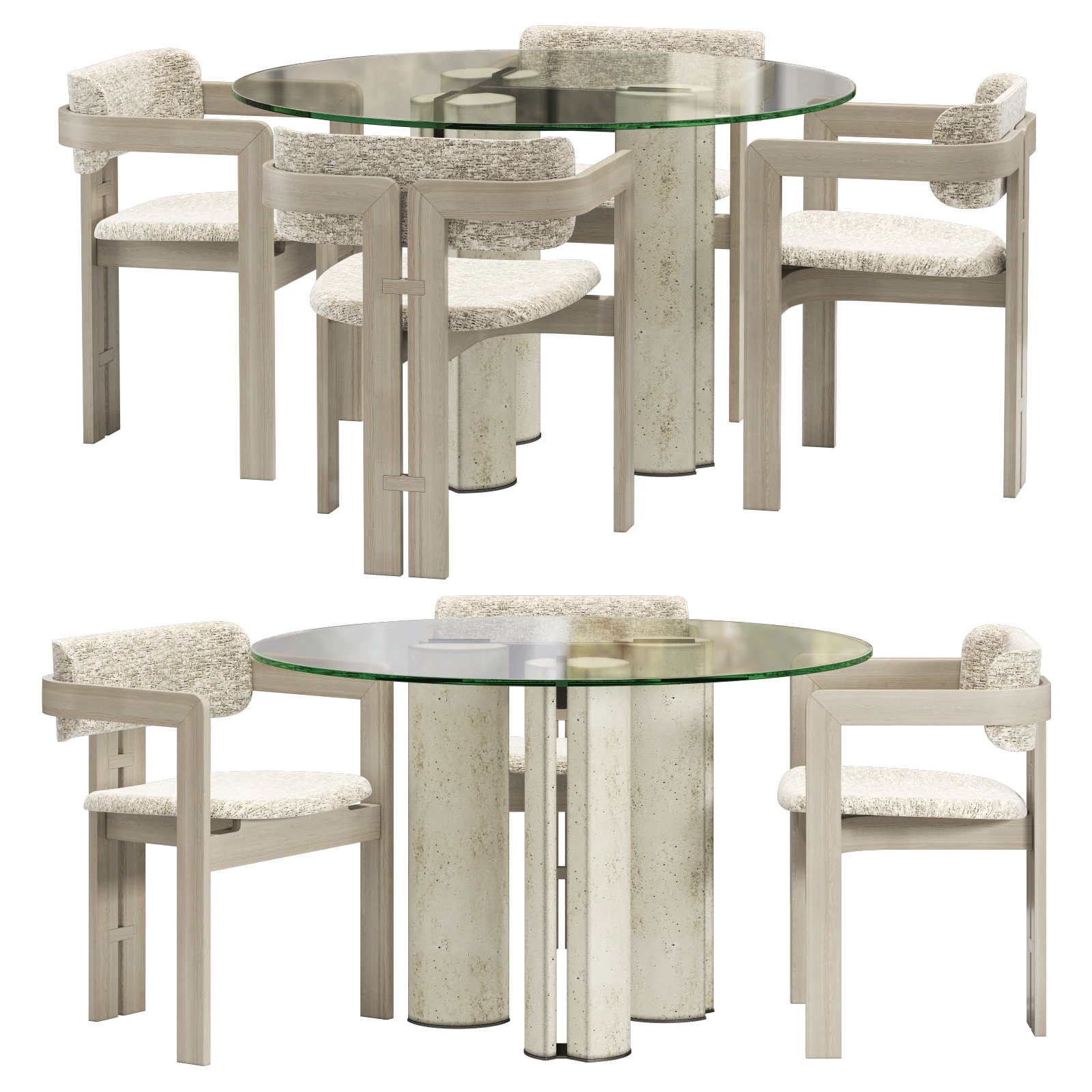 Gallotti and radice simpodio dining set 5 d120 3D Model .c4d .max .obj .3ds .fbx .stl .blend