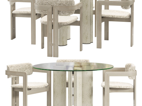 Gallotti and radice simpodio dining set 5 d120 3Dモデル