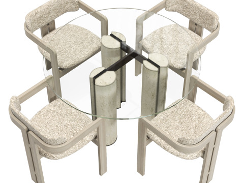 Gallotti and radice simpodio dining set 5 d120 3D मॉडल