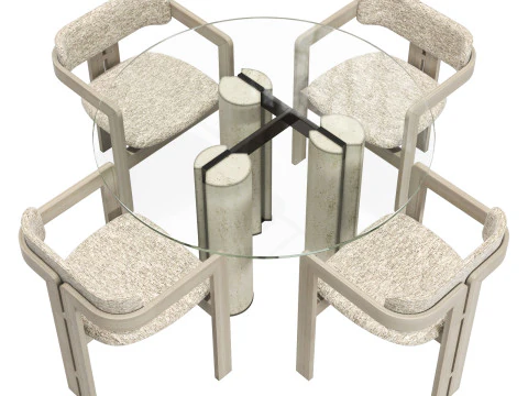 Gallotti and radice simpodio dining set 5 d120 3D Model