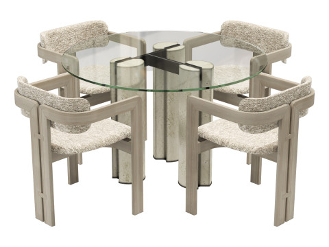 Gallotti and radice simpodio dining set 5 d120 3D मॉडल