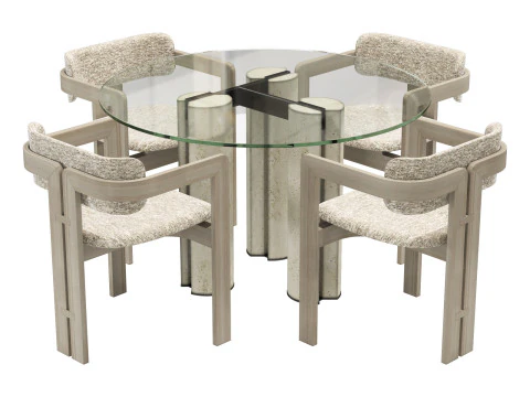 Gallotti and radice simpodio dining set 5 d120 3D Model